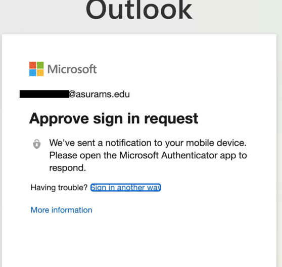 Screenshot of the Microsoft Office Approve Sign In Request screen